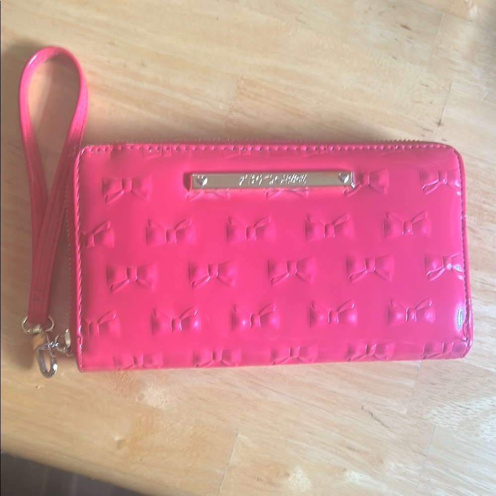 Betsey Johnson Pink Wristlet Clutch